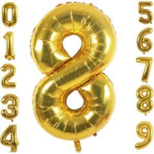 8 yaş Gold (Altın) Folyo Balon 34 İnç (76-82 cm)