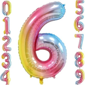 Tüm Rakamlarda Renkli Folyo Balon 34 İnç (76-82 cm)