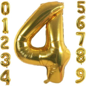 4 yaş Gold (Altın) Folyo Balon 34 İnç (76-82 cm)