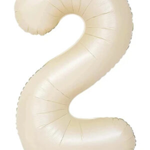 2 yaş Krem Rengi Folyo Balon 34 İnç (76-82 cm)