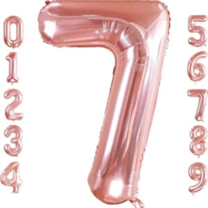 7 yaş Rose Gold Folyo Balon 34 İnç (76-82 cm)