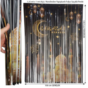 Ramazan mübarek arka plan perdesi metalize kaliteli