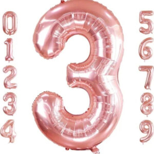 Tüm Rakamlarda Rose Gold Folyo Balon 34 İnç (76-82 cm)