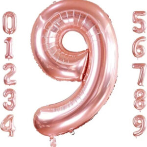 9 yaş Rose Gold Folyo Balon 34 İnç (76-82 cm)