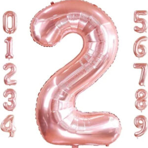 2 yaş Rose Gold Folyo Balon 34 İnç (76-82 cm)