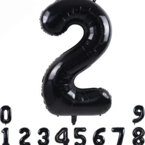 2 yaş Siyah Folyo Balon 34 İnç (76-82 cm)