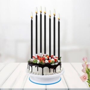 20cm Siyah 6lı Kaliteli Pasta Mumu